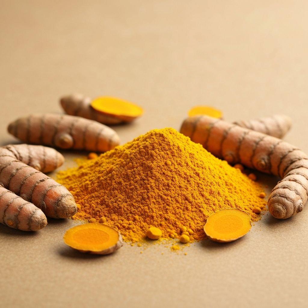 Vibrant golden turmeric powder